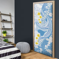 Blue Hawaii Shark Tattoo Door Cover Puakenikeni Lei Plumeria Polynesian Pattern LT14 - Polynesian Pride
