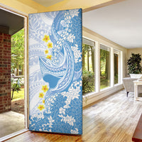 Blue Hawaii Shark Tattoo Door Cover Puakenikeni Lei Plumeria Polynesian Pattern LT14 - Polynesian Pride