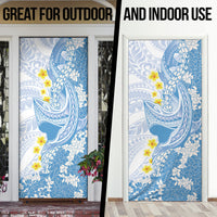 Blue Hawaii Shark Tattoo Door Cover Puakenikeni Lei Plumeria Polynesian Pattern LT14 - Polynesian Pride
