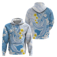 Blue Hawaii Shark Tattoo Hoodie Puakenikeni Lei Plumeria Polynesian Pattern LT14 - Polynesian Pride
