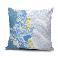 Blue Hawaii Shark Tattoo Pillow Cover Puakenikeni Lei Plumeria Polynesian Pattern LT14 Blue - Polynesian Pride