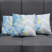 Blue Hawaii Shark Tattoo Pillow Cover Puakenikeni Lei Plumeria Polynesian Pattern LT14 - Polynesian Pride