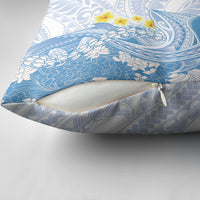 Blue Hawaii Shark Tattoo Pillow Cover Puakenikeni Lei Plumeria Polynesian Pattern LT14 - Polynesian Pride