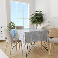 Blue Hawaii Shark Tattoo Tablecloth Puakenikeni Lei Plumeria Polynesian Pattern LT14 - Polynesian Pride