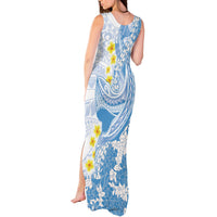 Blue Hawaii Shark Tattoo Tank Maxi Dress Puakenikeni Lei Plumeria Polynesian Pattern LT14 - Polynesian Pride