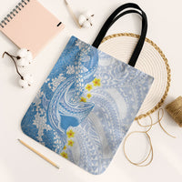 Blue Hawaii Shark Tattoo Tote Bag Puakenikeni Lei Plumeria Polynesian Pattern LT14 Black Strap One Size Blue - Polynesian Pride
