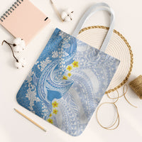Blue Hawaii Shark Tattoo Tote Bag Puakenikeni Lei Plumeria Polynesian Pattern LT14 White Strap One Size Blue - Polynesian Pride
