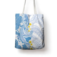 Blue Hawaii Shark Tattoo Tote Bag Puakenikeni Lei Plumeria Polynesian Pattern LT14 - Polynesian Pride