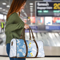 Blue Hawaii Shark Tattoo Travel Bag Puakenikeni Lei Plumeria Polynesian Pattern LT14 - Polynesian Pride