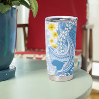 Blue Hawaii Shark Tattoo Tumbler Cup Puakenikeni Lei Plumeria Polynesian Pattern LT14 - Polynesian Pride