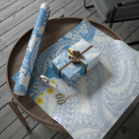 Blue Hawaii Shark Tattoo Wrapping Paper Puakenikeni Lei Plumeria Polynesian Pattern LT14 - Polynesian Pride