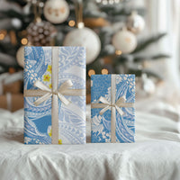 Blue Hawaii Shark Tattoo Wrapping Paper Puakenikeni Lei Plumeria Polynesian Pattern LT14 - Polynesian Pride