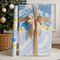 Blue Hawaii Shark Tattoo Wrapping Paper Puakenikeni Lei Plumeria Polynesian Pattern LT14 - Polynesian Pride