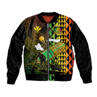 Paddle Board Hawaii Bomber Jacket Molokai 2 Oahu World Championships Kakau Pattern LT14 Unisex Black - Polynesian Pride