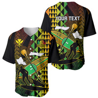 Personalised Paddle Board Hawaii Baseball Jersey Molokai 2 Oahu World Championships Kakau Pattern LT14 - Polynesian Pride