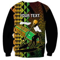 Personalised Paddle Board Hawaii Sweatshirt Molokai 2 Oahu World Championships Kakau Pattern LT14 - Polynesian Pride