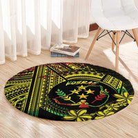 Reggae Kosrae Liberation Day Round Carpet September 8 Polynesian Tattoo - Polynesian Pride