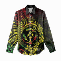 Reggae Kosrae Liberation Day Women Casual Shirt September 8 Polynesian Tattoo - Polynesian Pride