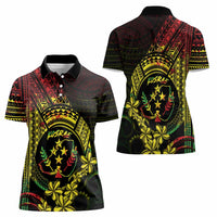 Reggae Kosrae Liberation Day Women Polo Shirt September 8 Polynesian Tattoo - Polynesian Pride