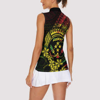 Reggae Kosrae Liberation Day Women Sleeveless Polo Shirt September 8 Polynesian Tattoo - Polynesian Pride