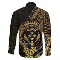 Gold Kosrae Liberation Day Family Matching Off Shoulder Short Dress and Hawaiian Shirt September 8 Polynesian Tattoo - Polynesian Pride