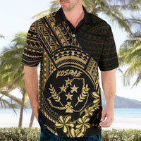 Gold Kosrae Liberation Day Hawaiian Shirt September 8 Polynesian Tattoo - Polynesian Pride