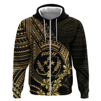 Gold Kosrae Liberation Day Zip Hoodie September 8 Polynesian Tattoo LT14 Zip Hoodie Gold - Polynesian Pride