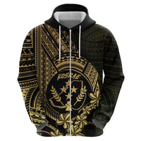 Gold Kosrae Liberation Day Zip Hoodie September 8 Polynesian Tattoo LT14 - Polynesian Pride