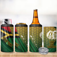 Personalised Long Live Vanuatu Independence Day 4 in 1 Can Cooler Tumbler 46th Anniversary Woven Pattern LT14 - Polynesian Pride