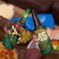 Personalised Long Live Vanuatu Independence Day 4 in 1 Can Cooler Tumbler 45th Anniversary Woven Pattern LT14 - Polynesian Pride