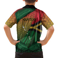 Personalised Long Live Vanuatu Independence Day Family Matching Off The Shoulder Long Sleeve Dress and Hawaiian Shirt 46th Anniversary Woven Pattern LT14 - Polynesian Pride