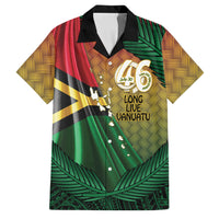 Personalised Long Live Vanuatu Independence Day Family Matching Summer Maxi Dress and Hawaiian Shirt 46th Anniversary Woven Pattern LT14 Dad's Shirt - Short Sleeve Reggae - Polynesian Pride