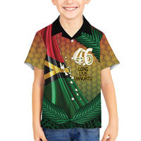 Personalised Long Live Vanuatu Independence Day Family Matching Summer Maxi Dress and Hawaiian Shirt 46th Anniversary Woven Pattern LT14 Son's Shirt Reggae - Polynesian Pride