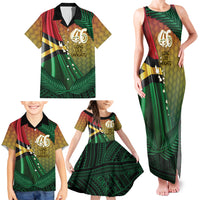 Personalised Long Live Vanuatu Independence Day Family Matching Tank Maxi Dress and Hawaiian Shirt 46th Anniversary Woven Pattern LT14 - Polynesian Pride