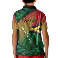 Personalised Long Live Vanuatu Independence Day Kid Polo Shirt 45th Anniversary Woven Pattern - Polynesian Pride