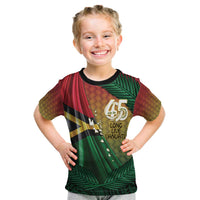 Personalised Long Live Vanuatu Independence Day Kid T Shirt 46th Anniversary Woven Pattern LT14 Reggae - Polynesian Pride