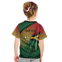 Personalised Long Live Vanuatu Independence Day Kid T Shirt 46th Anniversary Woven Pattern LT14 - Polynesian Pride
