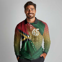 Personalised Long Live Vanuatu Independence Day Long Sleeve Polo Shirt 46th Anniversary Woven Pattern LT14 - Polynesian Pride
