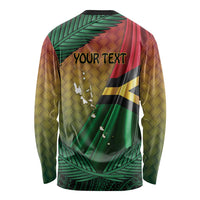 Personalised Long Live Vanuatu Independence Day Long Sleeve Shirt 45th Anniversary Woven Pattern LT14 - Polynesian Pride