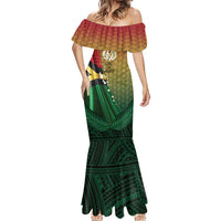 Personalised Long Live Vanuatu Independence Day Mermaid Dress 46th Anniversary Woven Pattern LT14 - Polynesian Pride