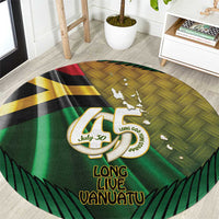 Long Live Vanuatu Independence Day Round Carpet 46th Anniversary Woven Pattern LT14 Reggae - Polynesian Pride