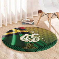 Long Live Vanuatu Independence Day Round Carpet 46th Anniversary Woven Pattern LT14 - Polynesian Pride