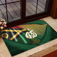 Long Live Vanuatu Independence Day Rubber Doormat 45th Anniversary Woven Pattern LT14 - Polynesian Pride