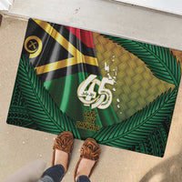 Long Live Vanuatu Independence Day Rubber Doormat 45th Anniversary Woven Pattern LT14 - Polynesian Pride