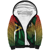 Personalised Long Live Vanuatu Independence Day Sherpa Hoodie 45th Anniversary Woven Pattern LT14 Unisex Reggae - Polynesian Pride