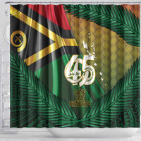Long Live Vanuatu Independence Day Shower Curtain 45th Anniversary Woven Pattern - Polynesian Pride