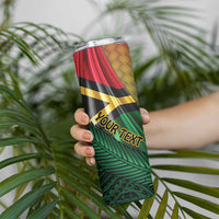 Personalised Long Live Vanuatu Independence Day Skinny Tumbler 46th Anniversary Woven Pattern LT14 - Polynesian Pride