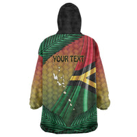 Personalised Long Live Vanuatu Independence Day Wearable Blanket Hoodie 45th Anniversary Woven Pattern - Polynesian Pride