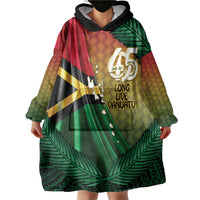 Personalised Long Live Vanuatu Independence Day Wearable Blanket Hoodie 46th Anniversary Woven Pattern LT14 - Polynesian Pride