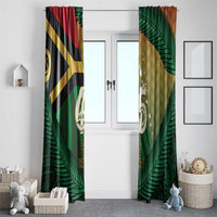 Long Live Vanuatu Independence Day Window Curtain 46th Anniversary Woven Pattern LT14 With Grommets Reggae - Polynesian Pride
